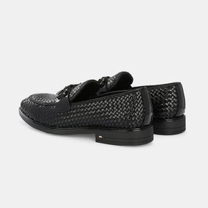 Hand-Woven Buckled Loafers by Lafattio