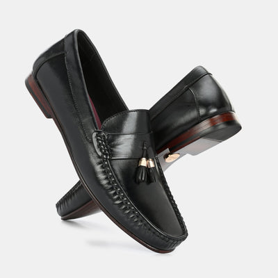 Black Tassel Loafers by Lafattio