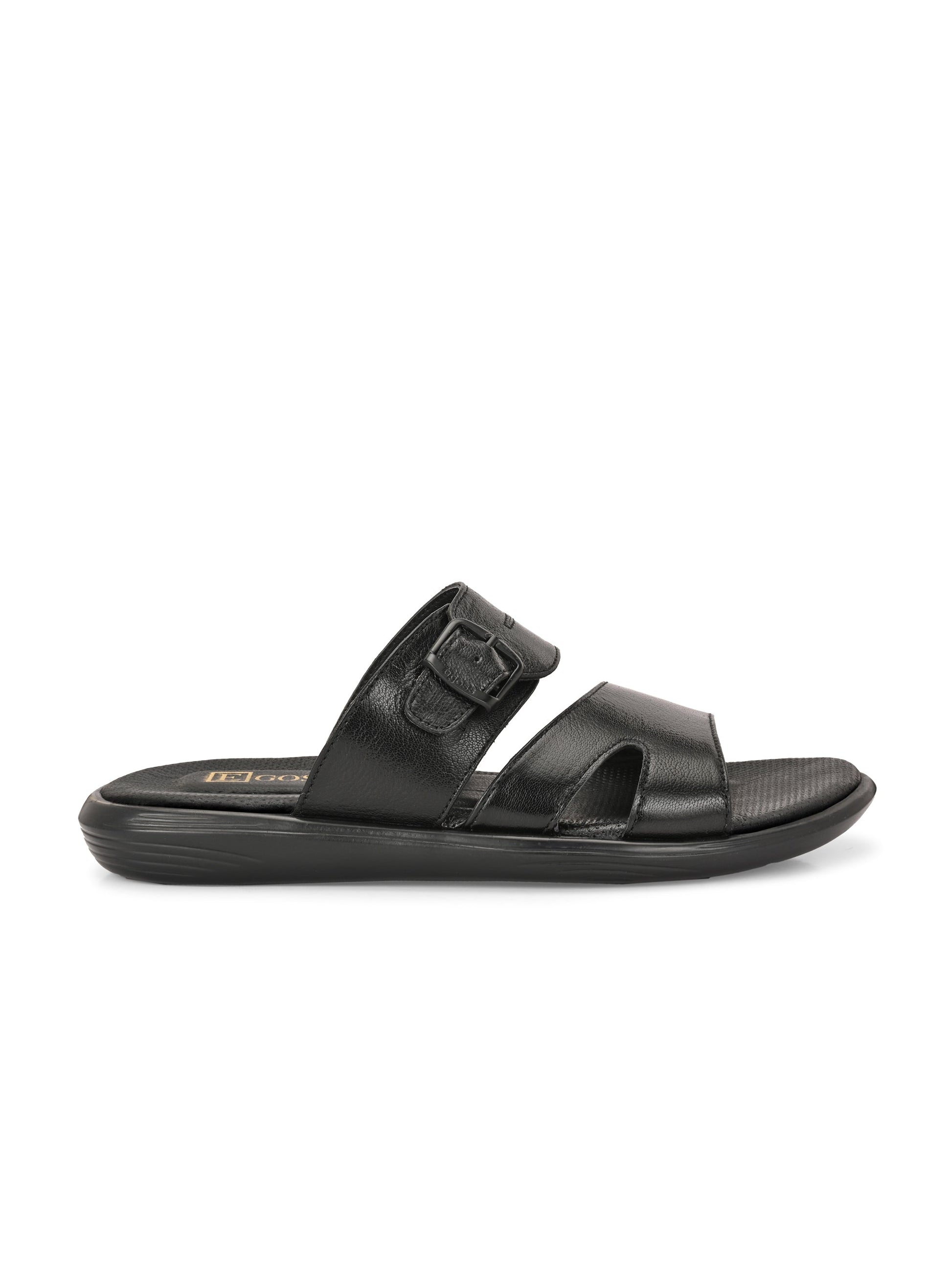Egoss Leather Slippers For Men