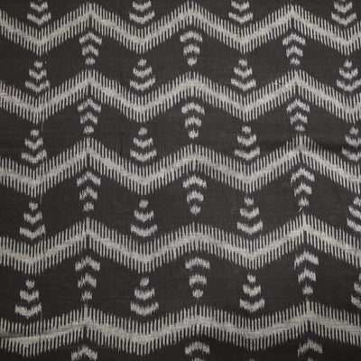Black Sambalpuri Ikat Cotton Fabric