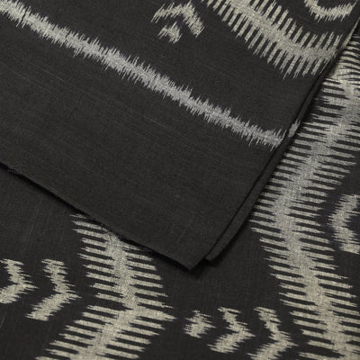 Black Sambalpuri Ikat Cotton Fabric