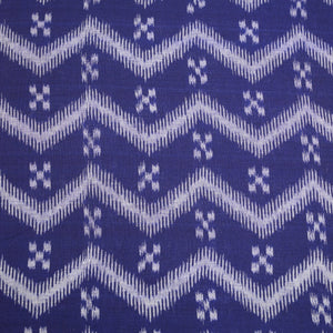 Navy Blue Sambalpuri Ikat Cotton Fabric