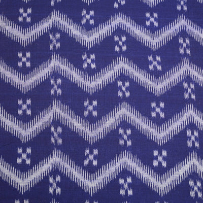 Navy Blue Sambalpuri Ikat Cotton Fabric