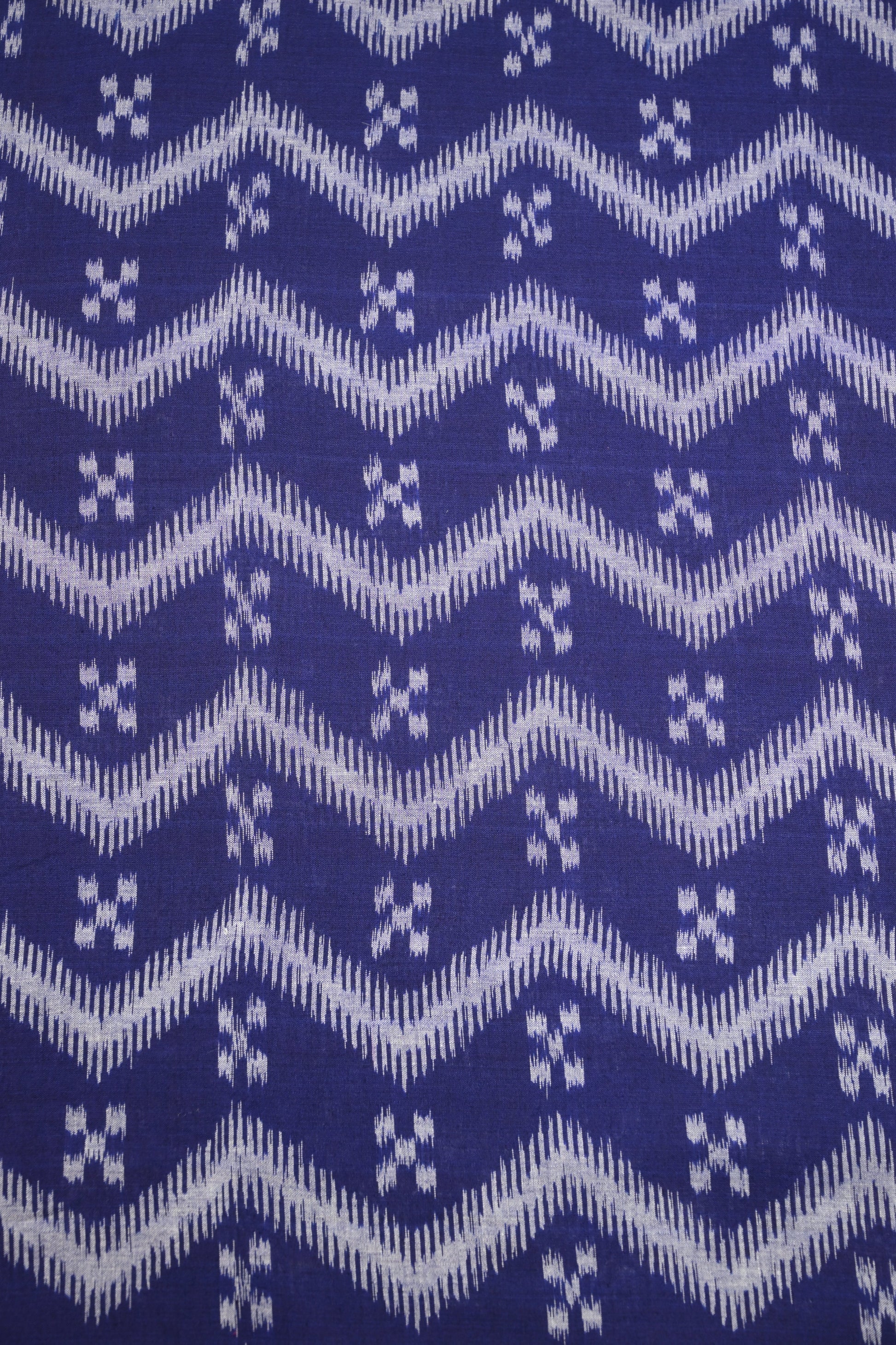 Navy Blue Sambalpuri Ikat Cotton Fabric