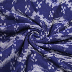 Navy Blue Sambalpuri Ikat Cotton Fabric