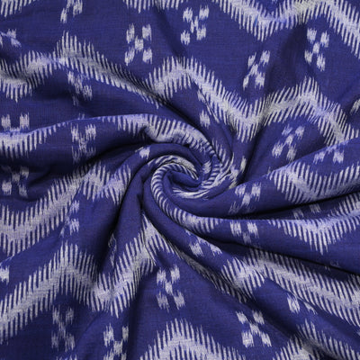 Navy Blue Sambalpuri Ikat Cotton Fabric