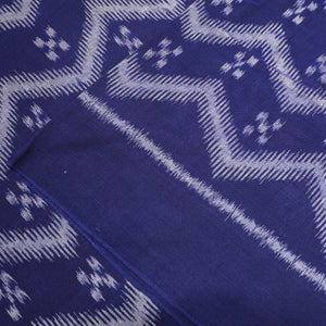 Navy Blue Sambalpuri Ikat Cotton Fabric