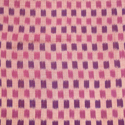 Cream Purple Sambalpuri ikat Cotton Fabric
