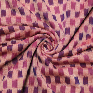 Cream Purple Sambalpuri ikat Cotton Fabric