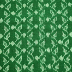 Green Sambalpuri Ikat Cotton Fabric