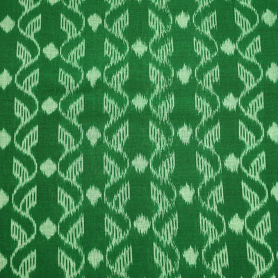 Green Sambalpuri Ikat Cotton Fabric