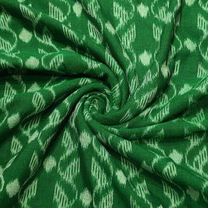 Green Sambalpuri Ikat Cotton Fabric