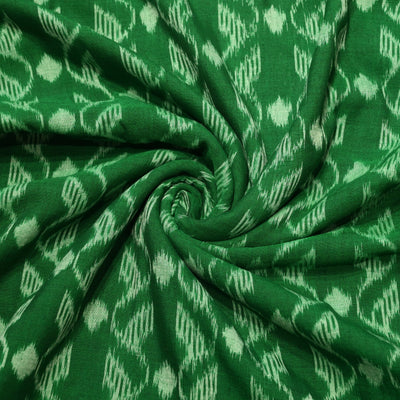 Green Sambalpuri Ikat Cotton Fabric