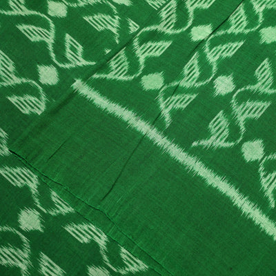 Green Sambalpuri Ikat Cotton Fabric