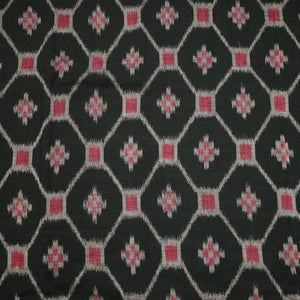 Green with Multicolour Sambalpuri Pasapali Cotton Fabric