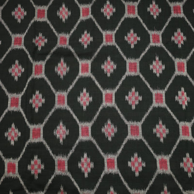 Green with Multicolour Sambalpuri Pasapali Cotton Fabric