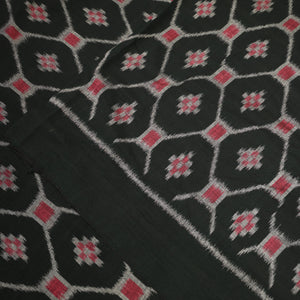 Green with Multicolour Sambalpuri Pasapali Cotton Fabric