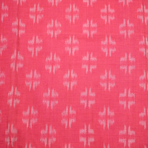 Rose Pink Sambalpuri Ikat Cotton Fabric