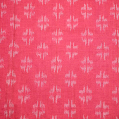 Rose Pink Sambalpuri Ikat Cotton Fabric