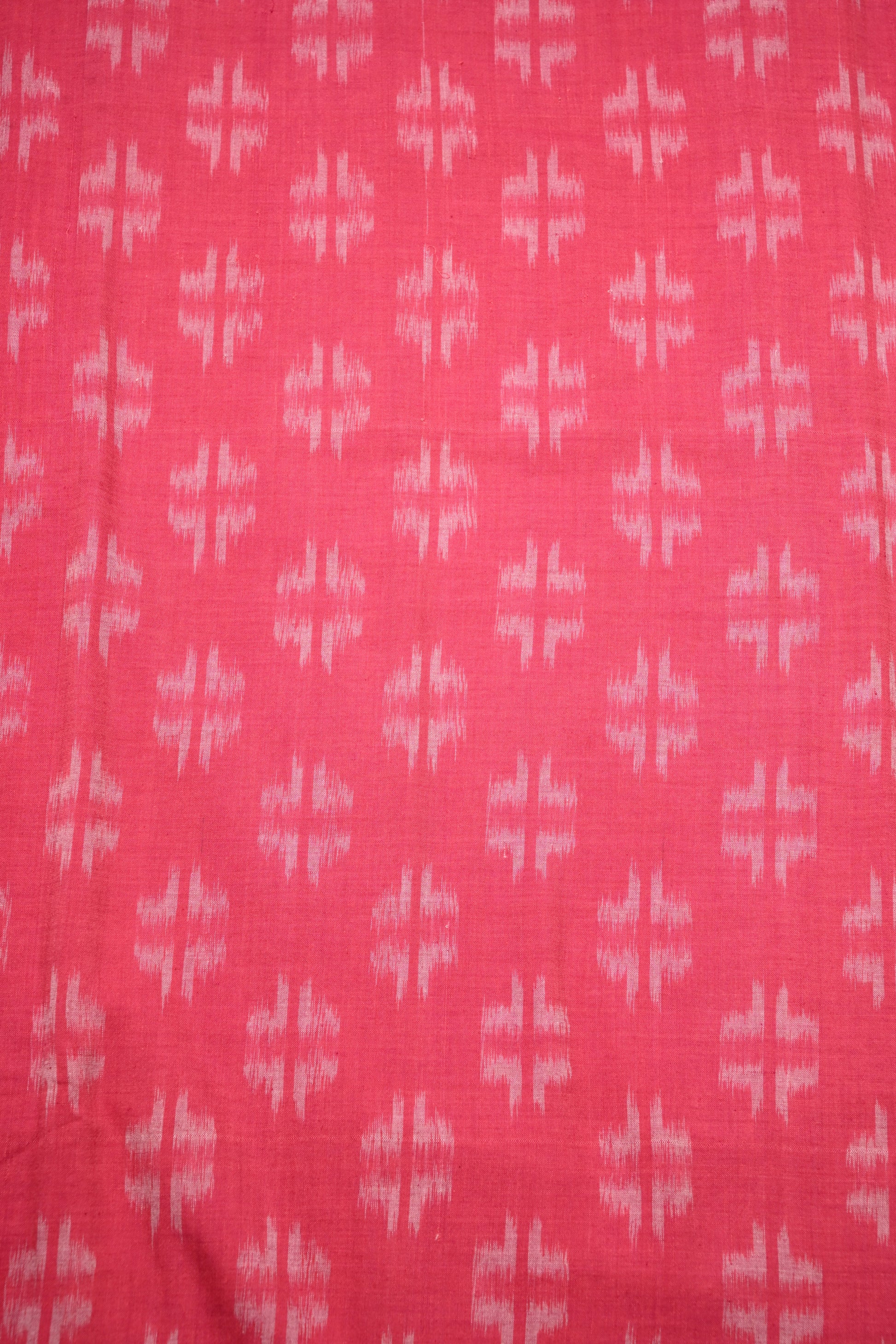 Rose Pink Sambalpuri Ikat Cotton Fabric