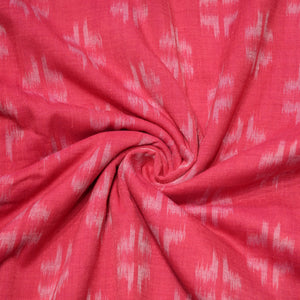 Rose Pink Sambalpuri Ikat Cotton Fabric