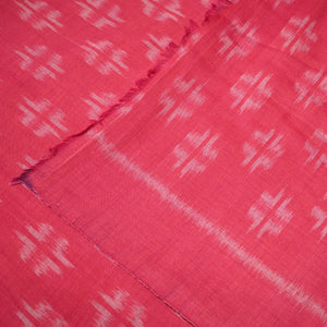 Rose Pink Sambalpuri Ikat Cotton Fabric