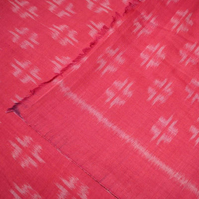 Rose Pink Sambalpuri Ikat Cotton Fabric