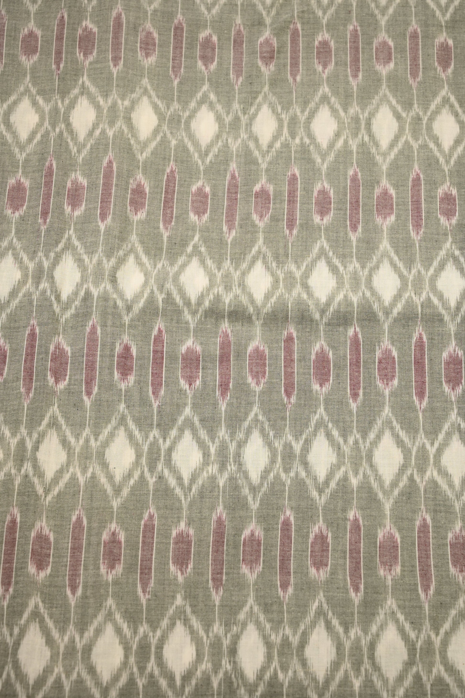 Cement Gray Sambalpuri ikat Cotton Fabric