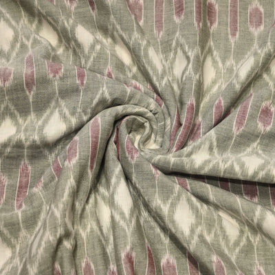 Cement Gray Sambalpuri ikat Cotton Fabric