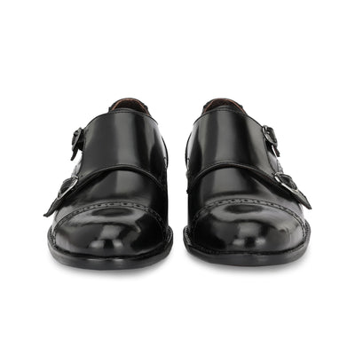 Formal Leather Buckled Monk Shoes For Men