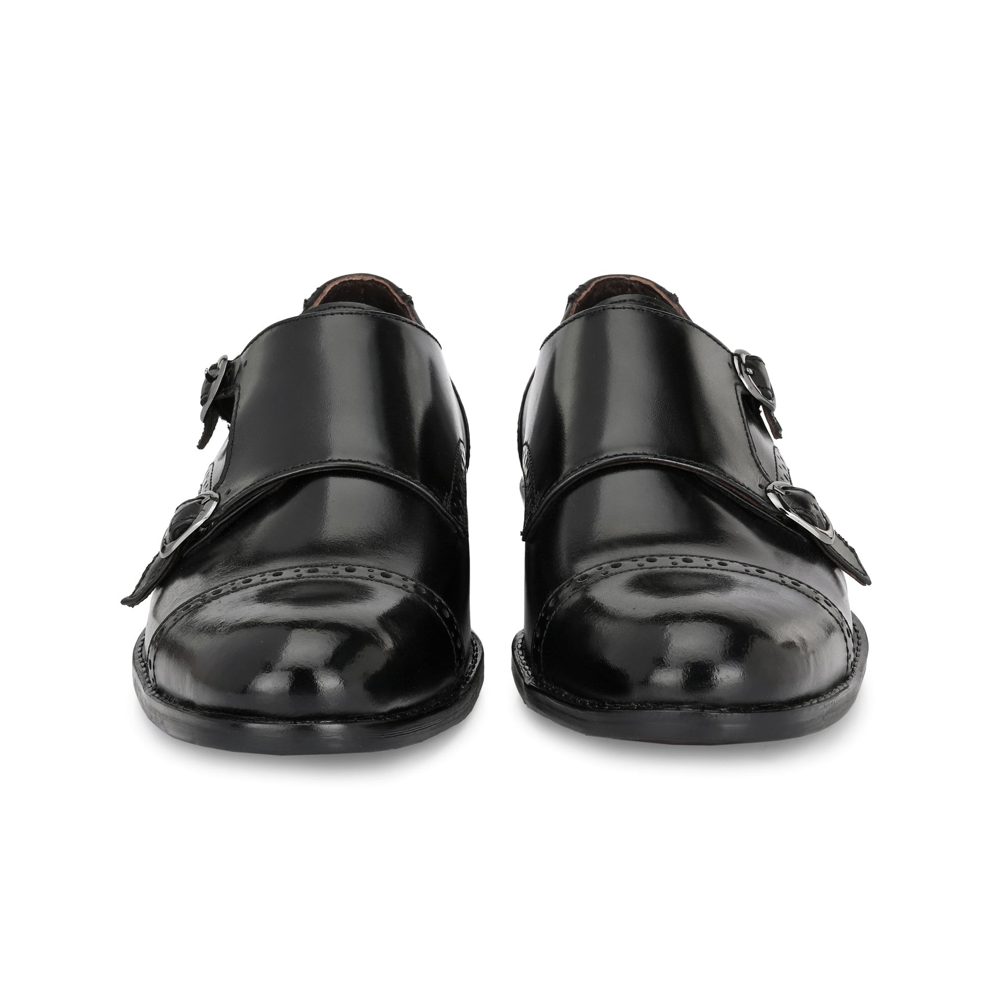 Formal Leather Buckled Monk Shoes For Men