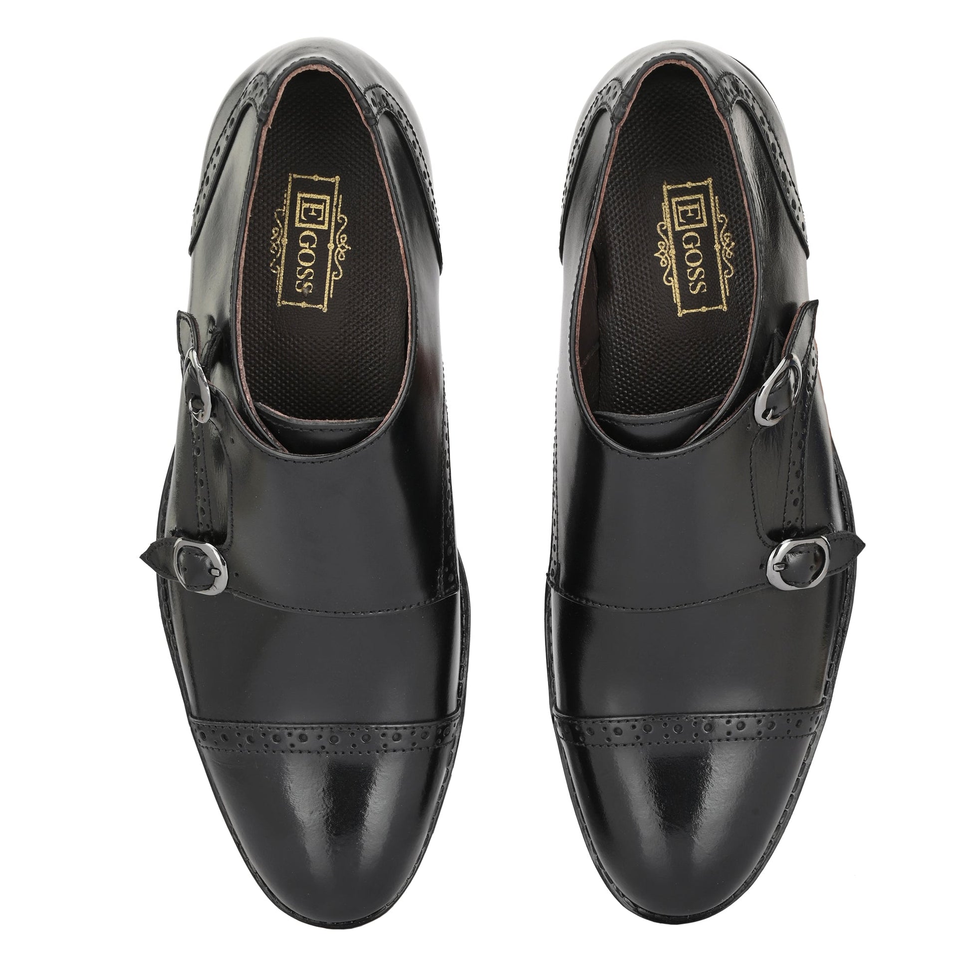 Formal Leather Buckled Monk Shoes For Men