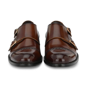 Formal Leather Buckled Monk Shoes For Men