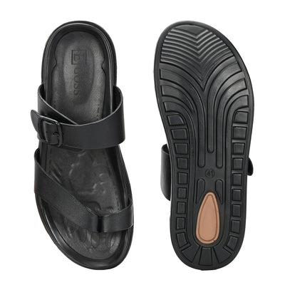 Egoss Leather Slippers For Men