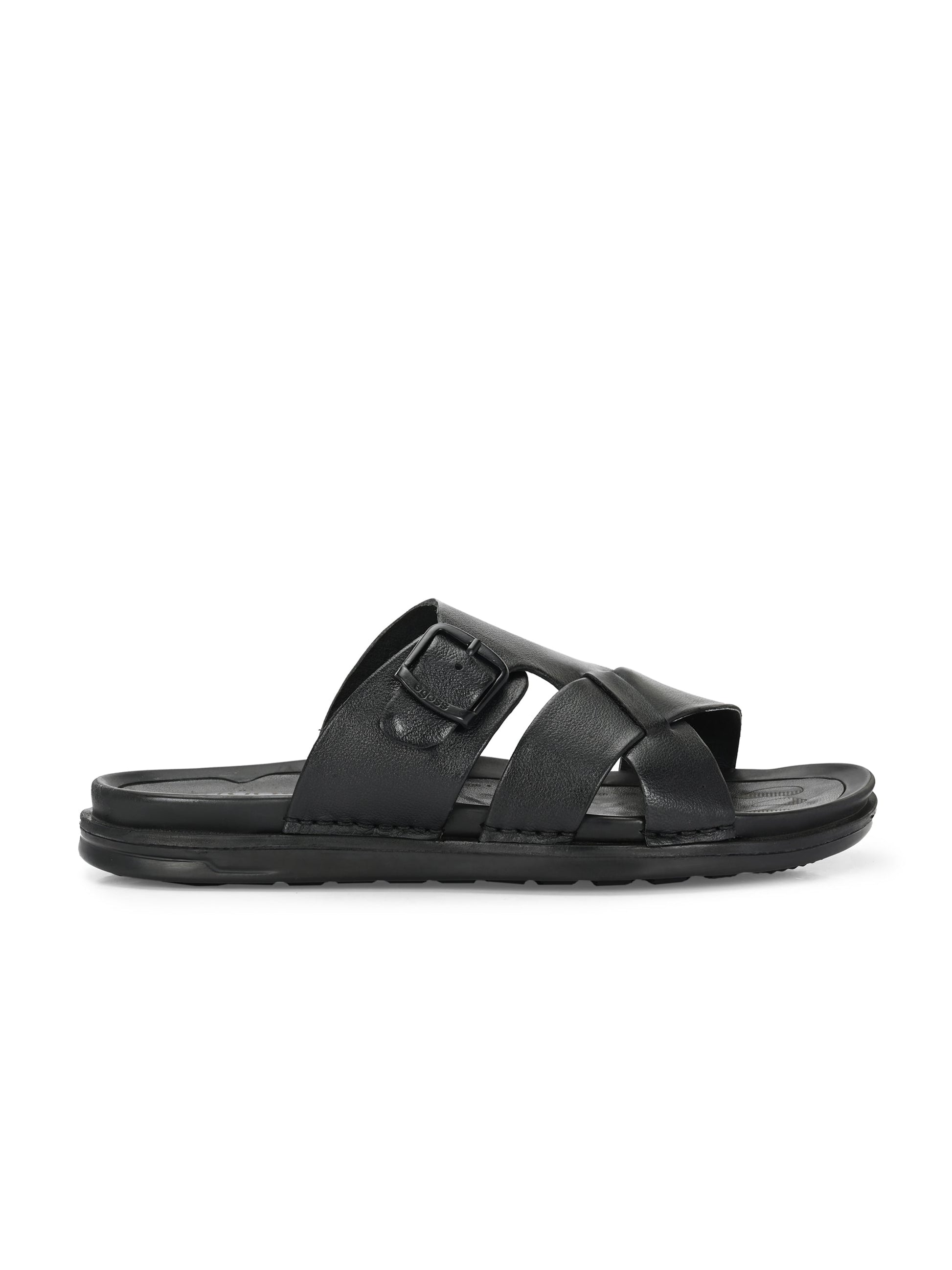 Egoss Leather Slippers For Men