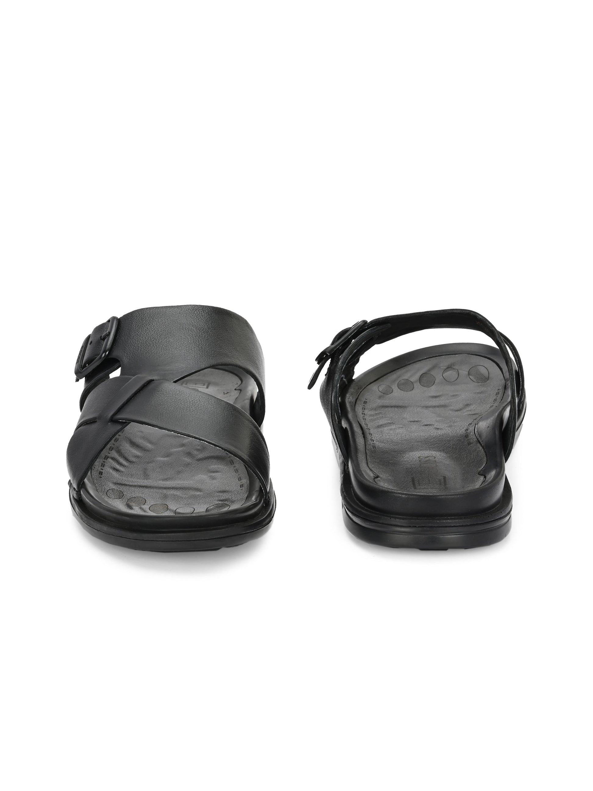 Egoss Leather Slippers For Men