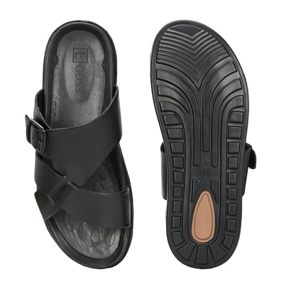 Egoss Leather Slippers For Men