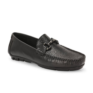 Egoss Platinum Printed Loafers For Men