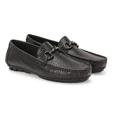Egoss Platinum Printed Loafers For Men