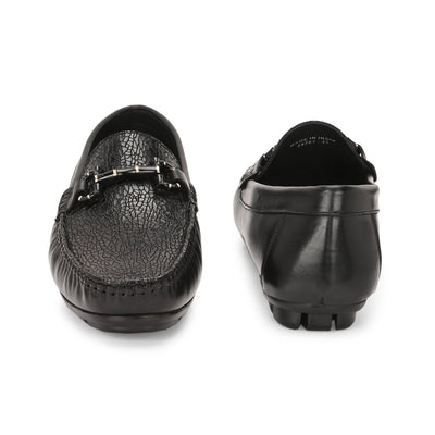 Egoss Platinum Printed Loafers For Men