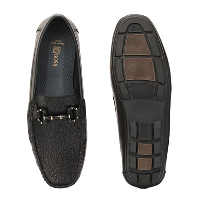 Egoss Platinum Printed Loafers For Men