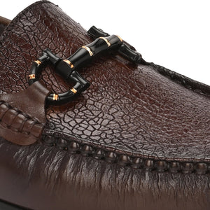 Egoss Platinum Printed Loafers For Men