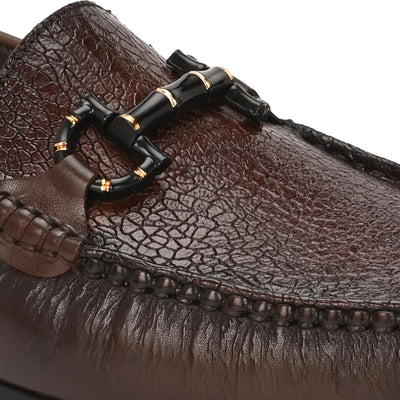 Egoss Platinum Printed Loafers For Men