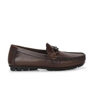 Egoss Platinum Printed Loafers For Men