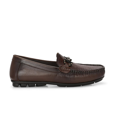 Egoss Platinum Printed Loafers For Men