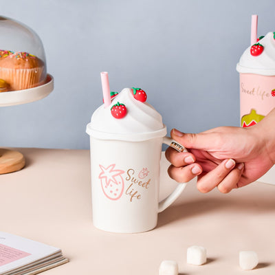 Strawberry Sweet Life Mug With Lid And Straw 380 ml