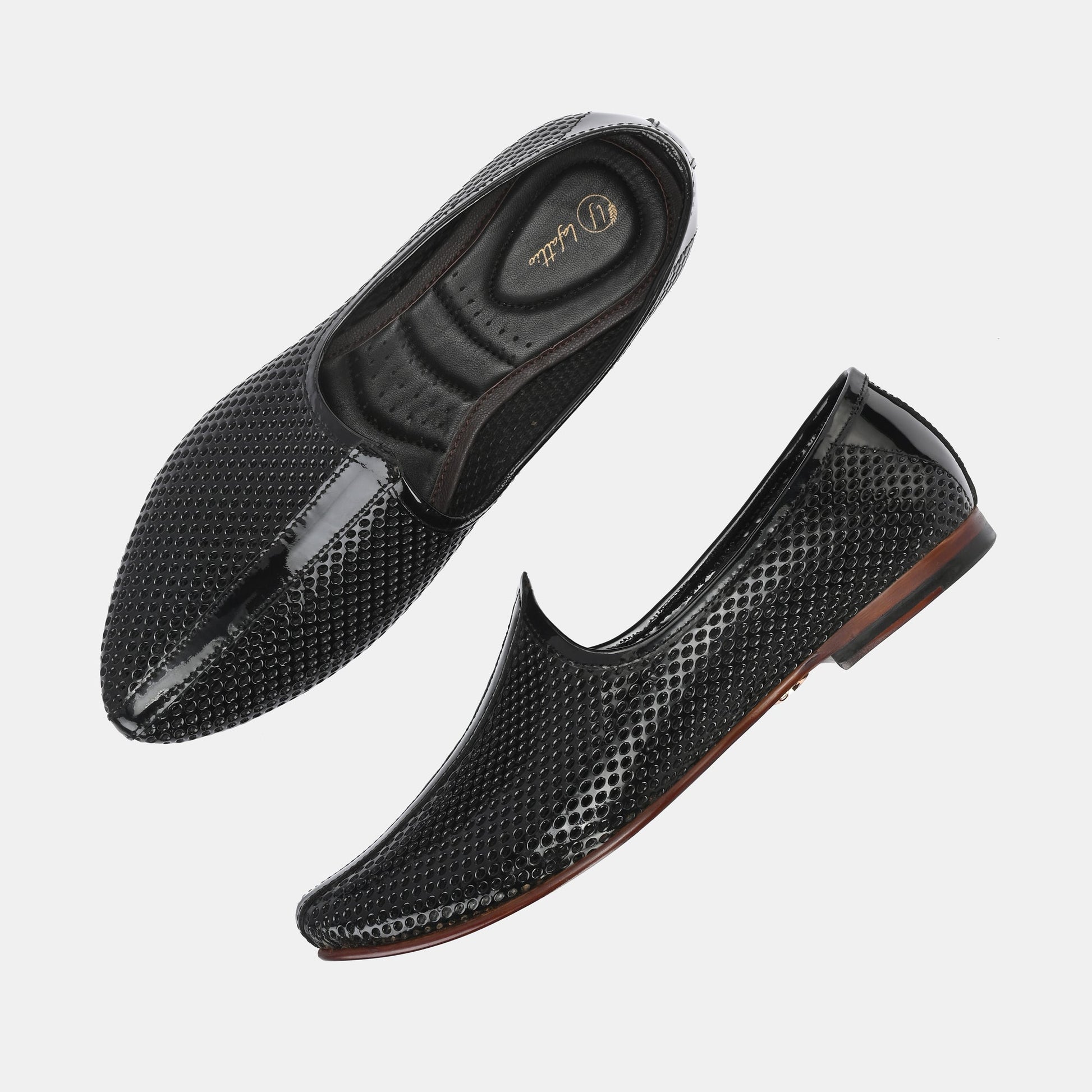 Patent Black Malaga Jooti by Lafattio
