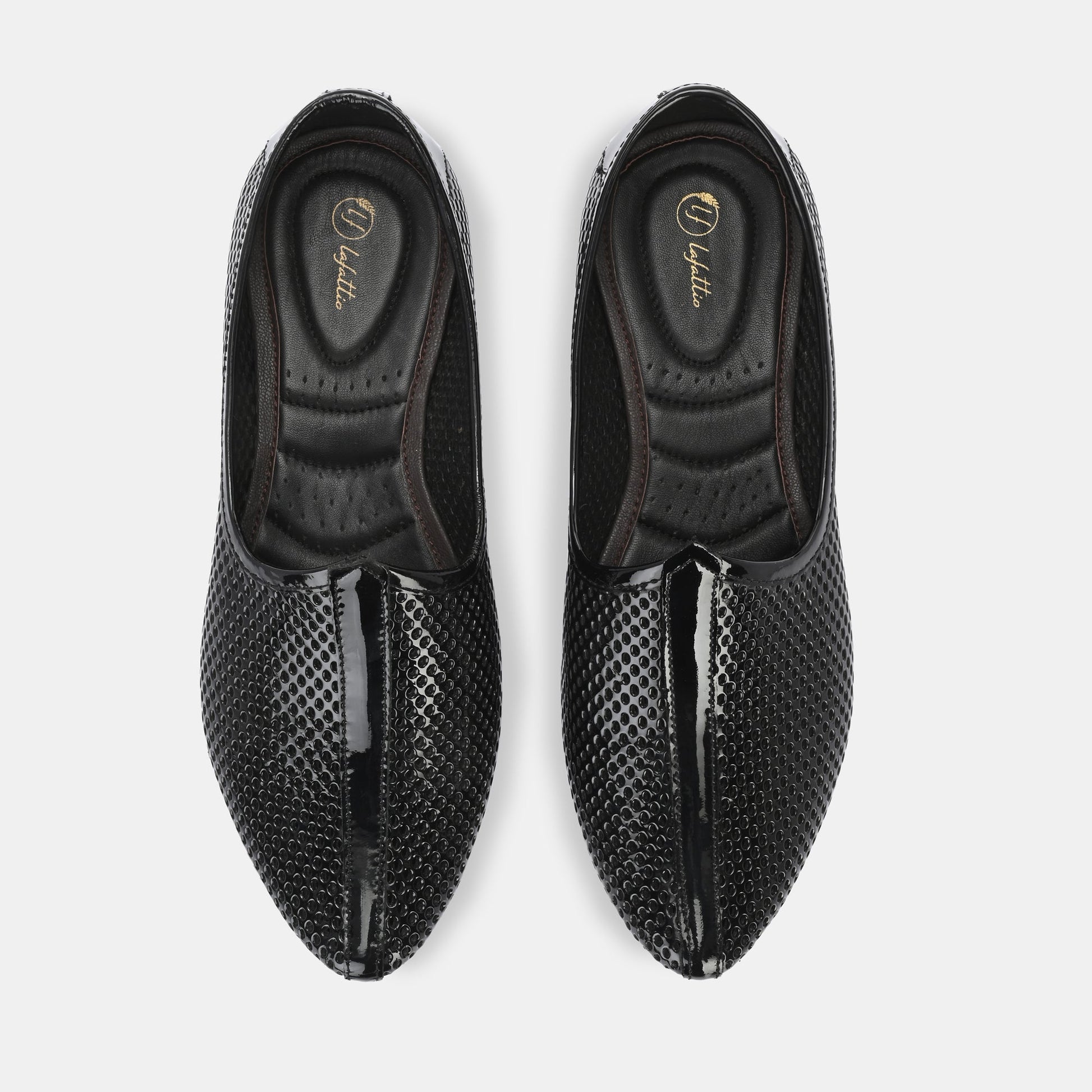 Patent Black Malaga Jooti by Lafattio