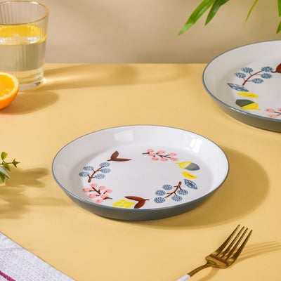 Bloom Ceramic Snack Plate Grey 8 Inch