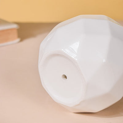 White Ceramic Planter Diamond Pattern Set Of 4